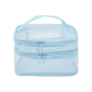 Large Capacity Visible Makeup Bag for Vacation Travel Blue